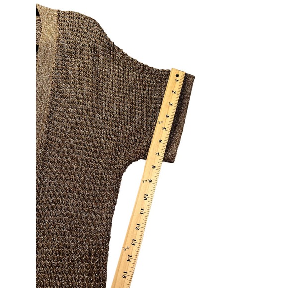 Alfred Dunner Woman's Acrylic metalic brown shrug size Petite Medium - Picture 5 of 7